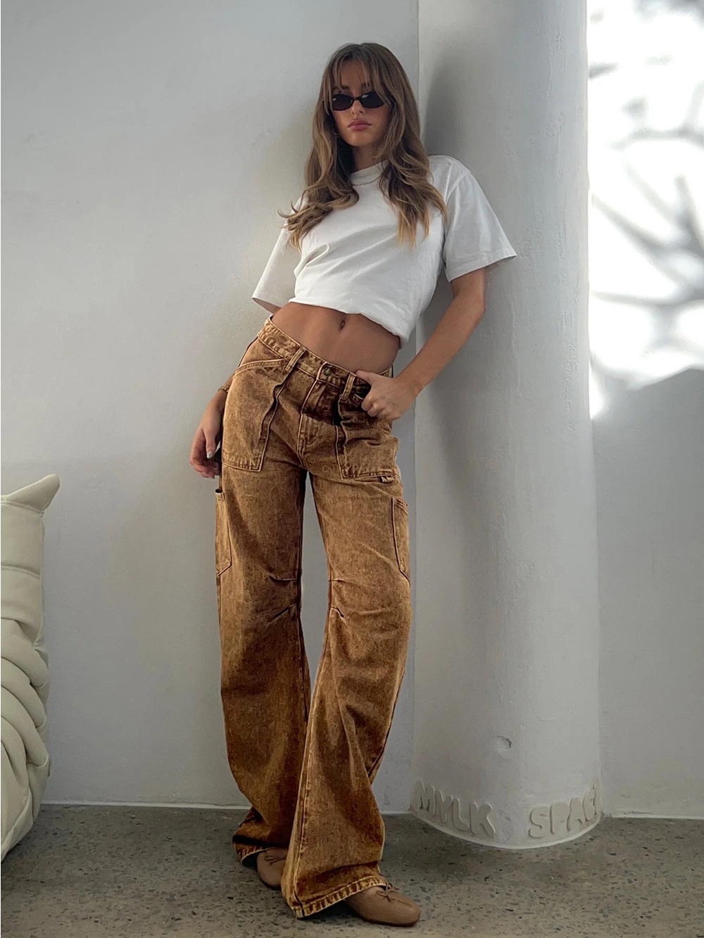 Princess Polly Miami Vice Jeans Brown size 4